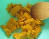 簡単☆かぼちゃとあずきの茶巾しぼり作り方1写真