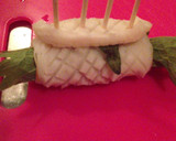 お弁当に☆ちくわと梅で旨い！くるくる巻き作り方5写真