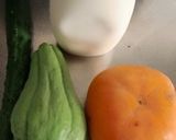 はやとウリと柿のマヨネーズサラダ作り方1写真