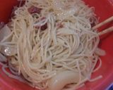 コーンビーフと白桃缶のスパゲッティサラダ作り方3写真