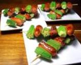 オクラとウインナーの串焼き作り方6写真