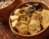 お弁当おかず　油揚げと豚肉のくるくる焼き作り方5写真