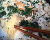 鮭のほうれん草きのこクリームパスタ作り方7写真