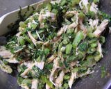 健康食～大根葉と鶏胸肉の酢味噌和え作り方5写真