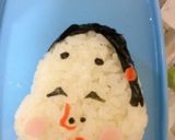 ネタ（笑）オカメ納豆！キャラ弁　節分に作り方2写真