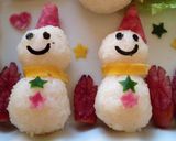 クリスマス✾キャラ弁✾雪だるまのおにぎり作り方10写真
