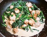 ベビーホタテとほうれん草のクリームソテー作り方5写真