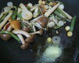山菜ミックスと麺つゆで作る　和風パスタ作り方3写真