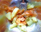 塩麹サーモンとじゃが芋のわさびレモン丼作り方6写真