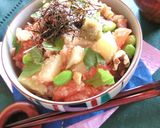 塩麹サーモンとじゃが芋のわさびレモン丼作り方9写真