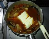 アツアツな豆腐のキムチチゲ風スープ作り方5写真