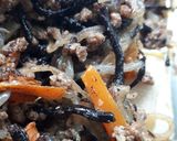 リメイク☆豆腐とひじき炒めのあんかけつくね作り方1写真