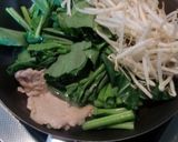 菜心＋もやし+豚肉のごま油いため作り方3写真