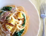 さつま芋とほうれん草のチーズパスタ♫作り方5写真