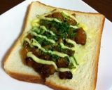 ズボラな照り焼きチキンピザもどき。作り方2写真