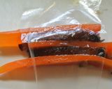 甘人参と照り焼きチキンのシマシマキューブ作り方2写真