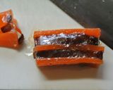 甘人参と照り焼きチキンのシマシマキューブ作り方3写真