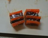 甘人参と照り焼きチキンのシマシマキューブ作り方4写真