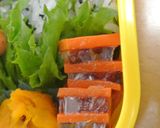 甘人参と照り焼きチキンのシマシマキューブ作り方5写真