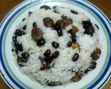 炊き込みで簡単！甘栗入り甘納豆の赤飯作り方4写真