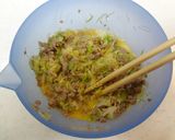 お弁当に最適!キャベツとひき肉のオムレツ作り方4写真