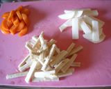 ★豚ひき肉と3種の根菜きんぴら★作り方1写真
