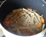 ★豚ひき肉と3種の根菜きんぴら★作り方3写真
