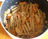 ★豚ひき肉と3種の根菜きんぴら★作り方4写真