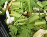 ルクエで温豆腐～きのこと春菊のあんかけ作り方3写真