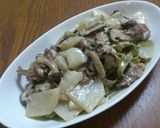 かぶと牛肉のクリー厶フィットチーネパスタ作り方7写真