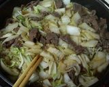 すき焼きのタレで★牛肉、白菜の卵煮丼作り方4写真