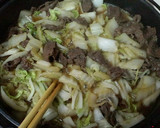 すき焼きのタレで★牛肉、白菜の卵煮丼作り方4写真