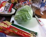 双子座が作るキャベツのペペロンチーノ作り方1写真
