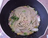 小腹サイズ!カルボナーラ風うどん作り方4写真
