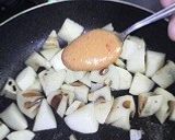 お弁当に合う『長芋とレンコンの味噌炒め』作り方4写真