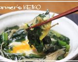 ほうれんそうとエノキの巣ごもりたまご作り方3写真