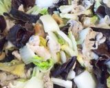 白菜と豚肉ときくらげのあんかけ丼作り方3写真