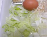 土鍋で卵、白菜、長ねぎ入り雑炊作り方3写真