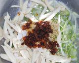 鶏むね蒸し肉のねぎ塩和え！辛いバージョン作り方4写真