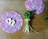 薄切りハムのかいわれ巻き作り方2写真