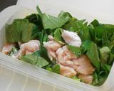 ルクエde鶏ささみと小松菜の中華風炒め作り方4写真