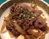 ワインに合う！めんつゆで作る牛ごぼう煮作り方4写真