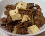 簡単★ミンチ、ナス、豆腐で洋風マーボー丼作り方5写真