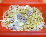 ランチに☆ルクエde塩麹醤油蒸し焼きそば作り方4写真