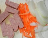 結びしらたきとランチョンミートのスープ煮作り方1写真