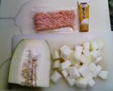 鶏と冬瓜の煮物、生姜をきかせて作り方1写真