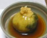 かぼちゃ饅頭の茶巾絞り和風あんかけ作り方6写真