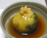 かぼちゃ饅頭の茶巾絞り和風あんかけ作り方6写真