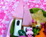 ハムとソーセージでお城♡キャラ弁おかず作り方3写真