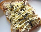 椎茸×塩昆布×大葉のトースト　レモン風味作り方3写真